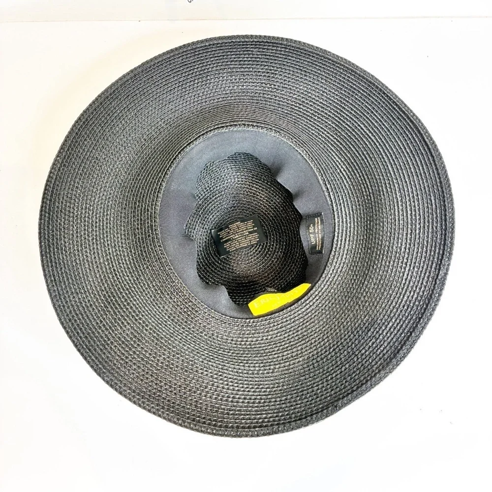 Eric Javits | Black Wide Brimmed Packable Hat SPF 50 - Picture 2 of 6